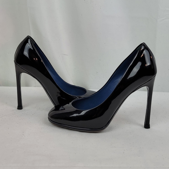 Yves Saint Laurent Black Patent Stiletto Heels Pumps Size 36.5 - Picture 2 of 10